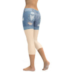Light Nude Denim Shorts Capris