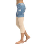 Light Nude Denim Shorts Capris