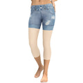 Light Nude Denim Shorts Capris