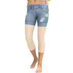 Light Nude Denim Shorts Capris