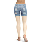 Light Nude Denim Shorts Leggings