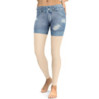 Light Nude Denim Shorts Leggings