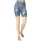 Light Nude Denim Shorts Yoga Leggings