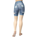 Light Nude Denim Shorts Yoga Leggings