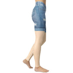 Light Nude Denim Shorts Yoga Leggings
