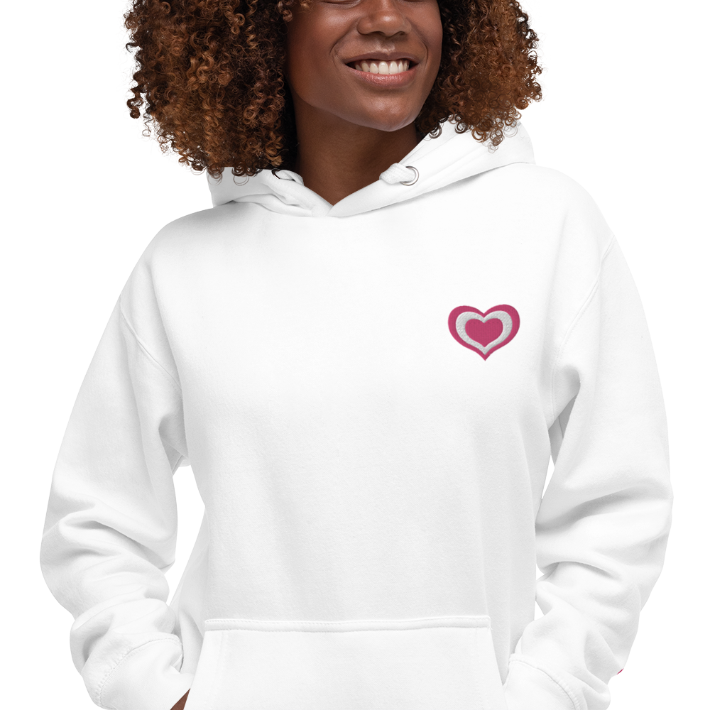 Lovely Heart Embroidery Hoodie