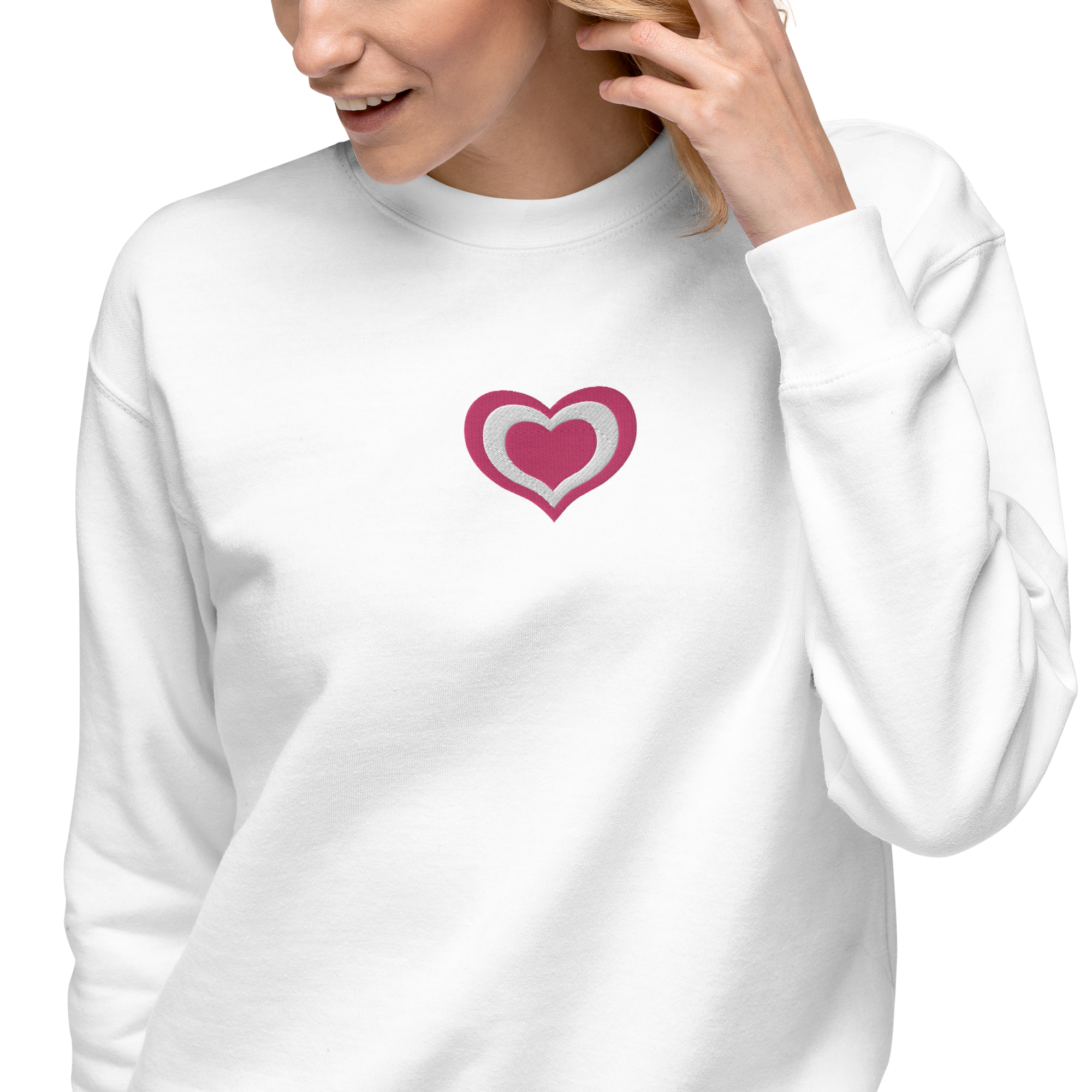 Lovely Heart Embroidery Sweatshirt