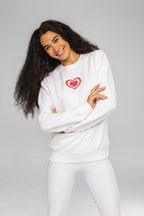 Lovely Heart Embroidery Sweatshirt