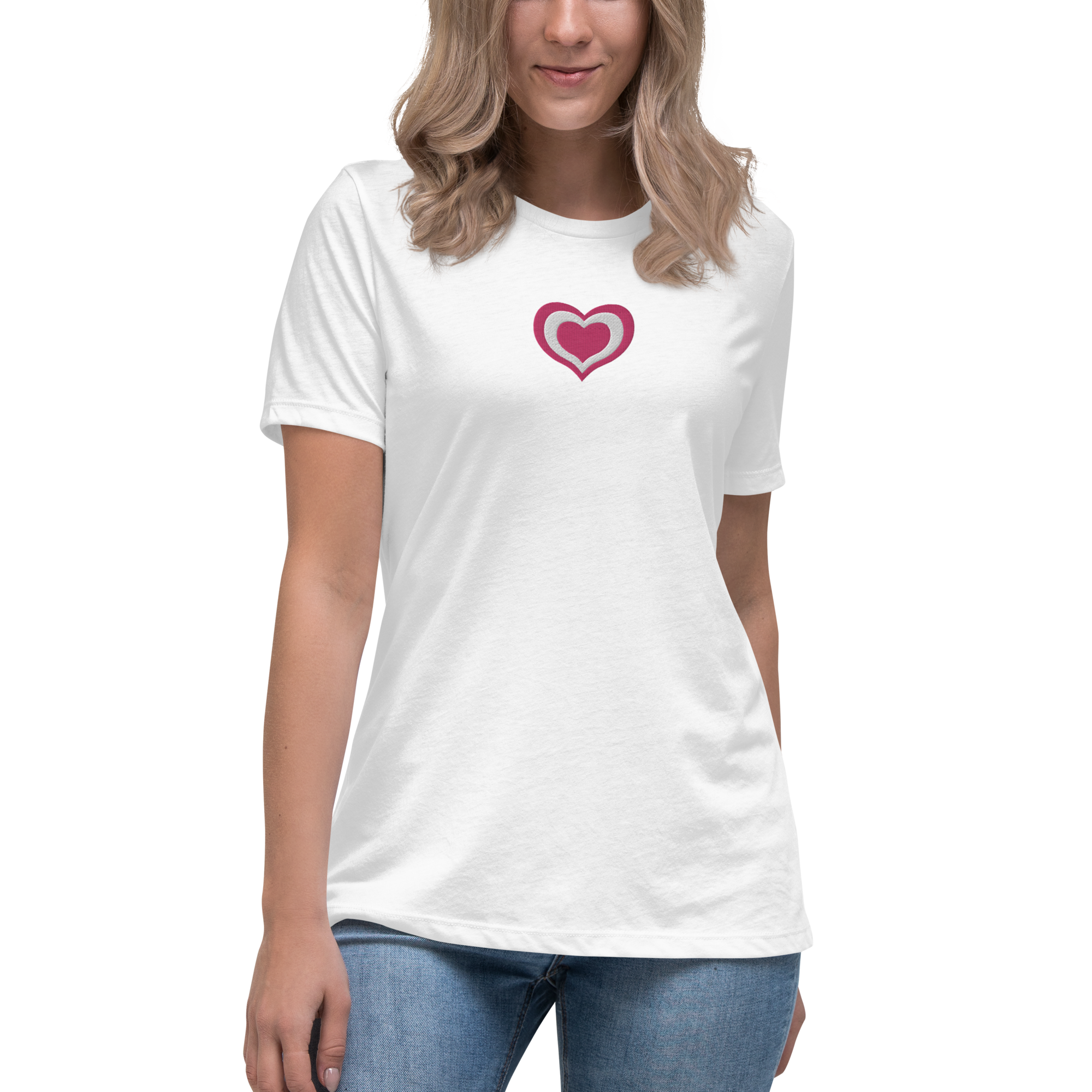 Lovely Heart Embroidery T-Shirt