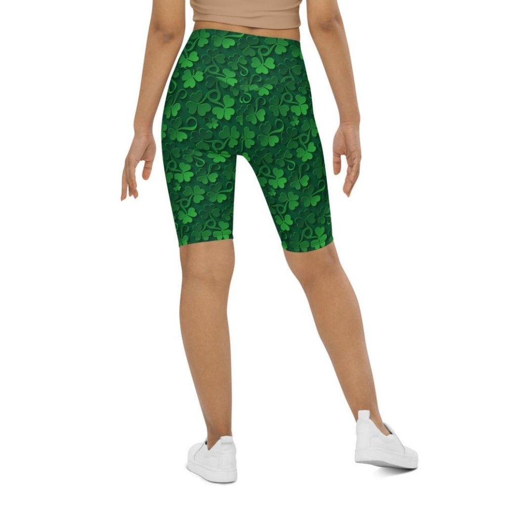 Lucky Shamrock Biker Shorts