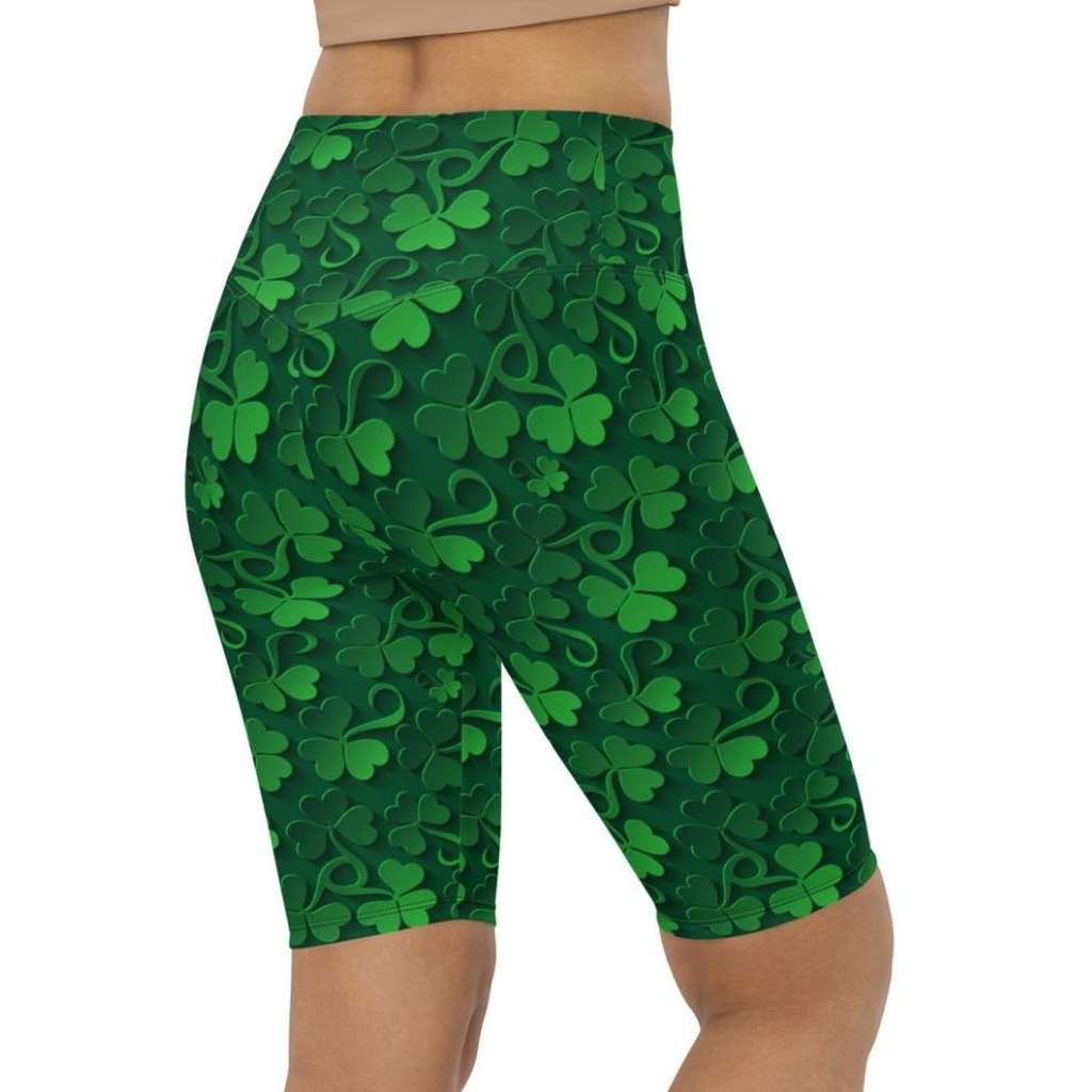 Lucky Shamrock Biker Shorts