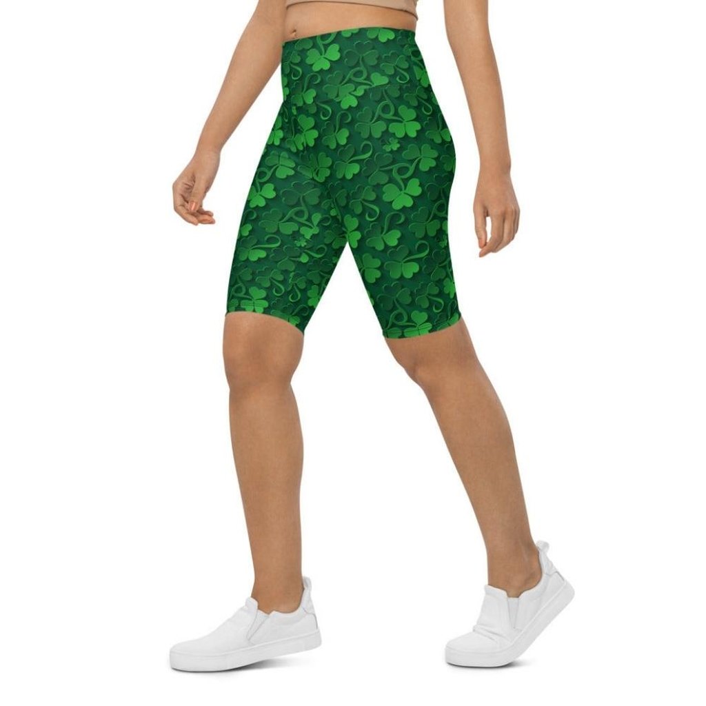 Lucky Shamrock Biker Shorts