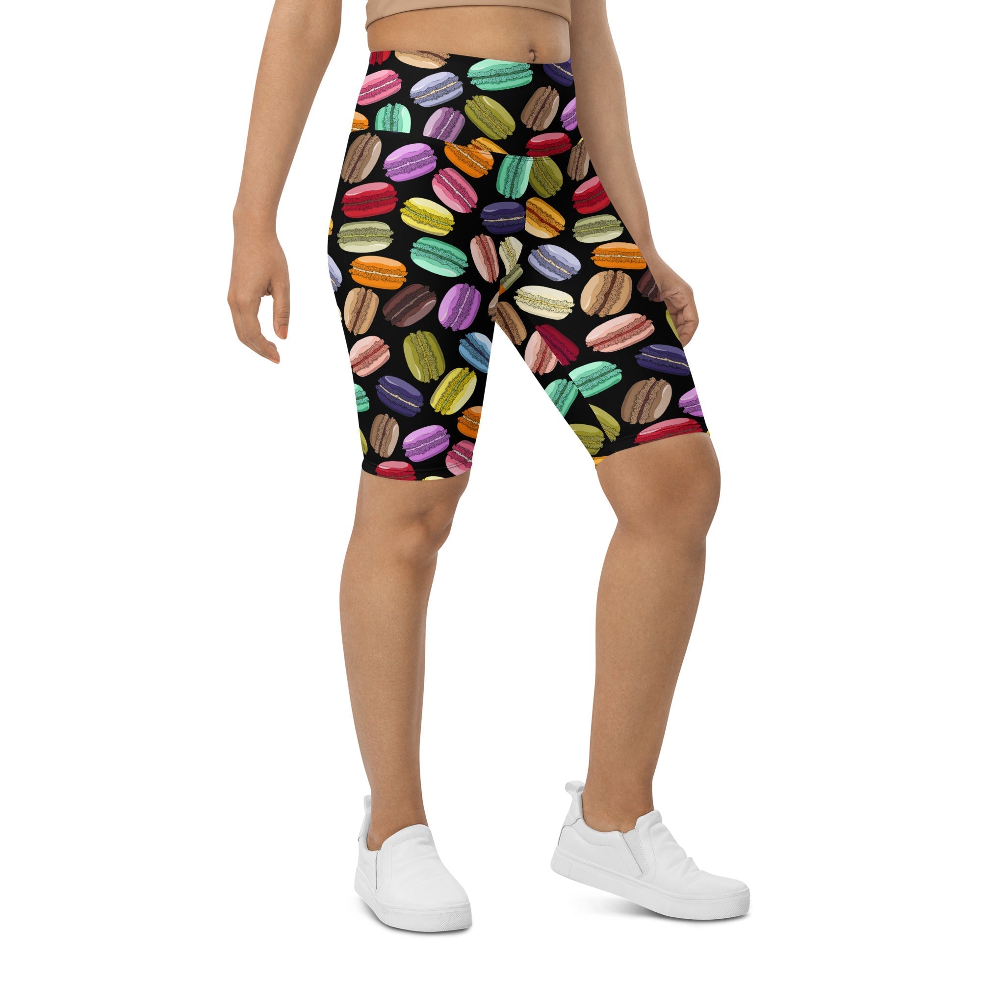 Macaroons Pattern Biker Shorts