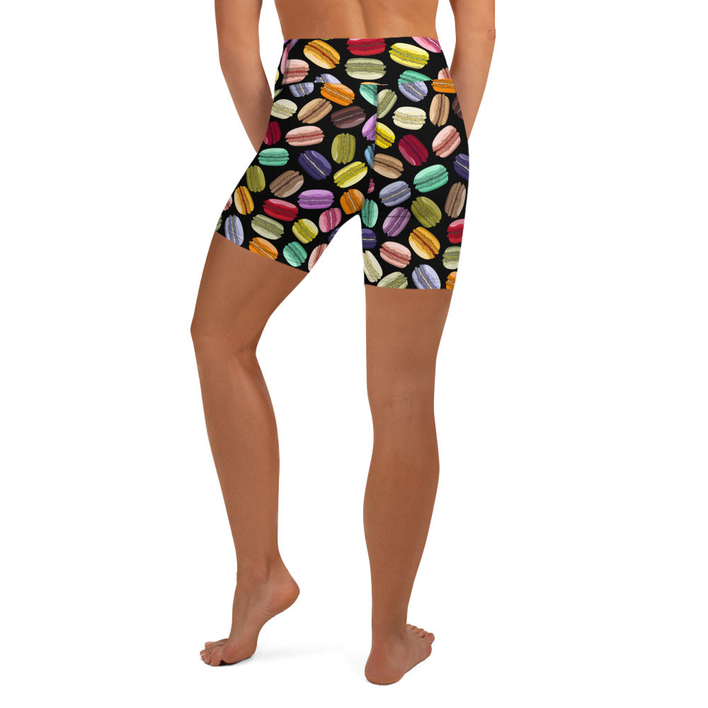 Macaroons Pattern Yoga Shorts