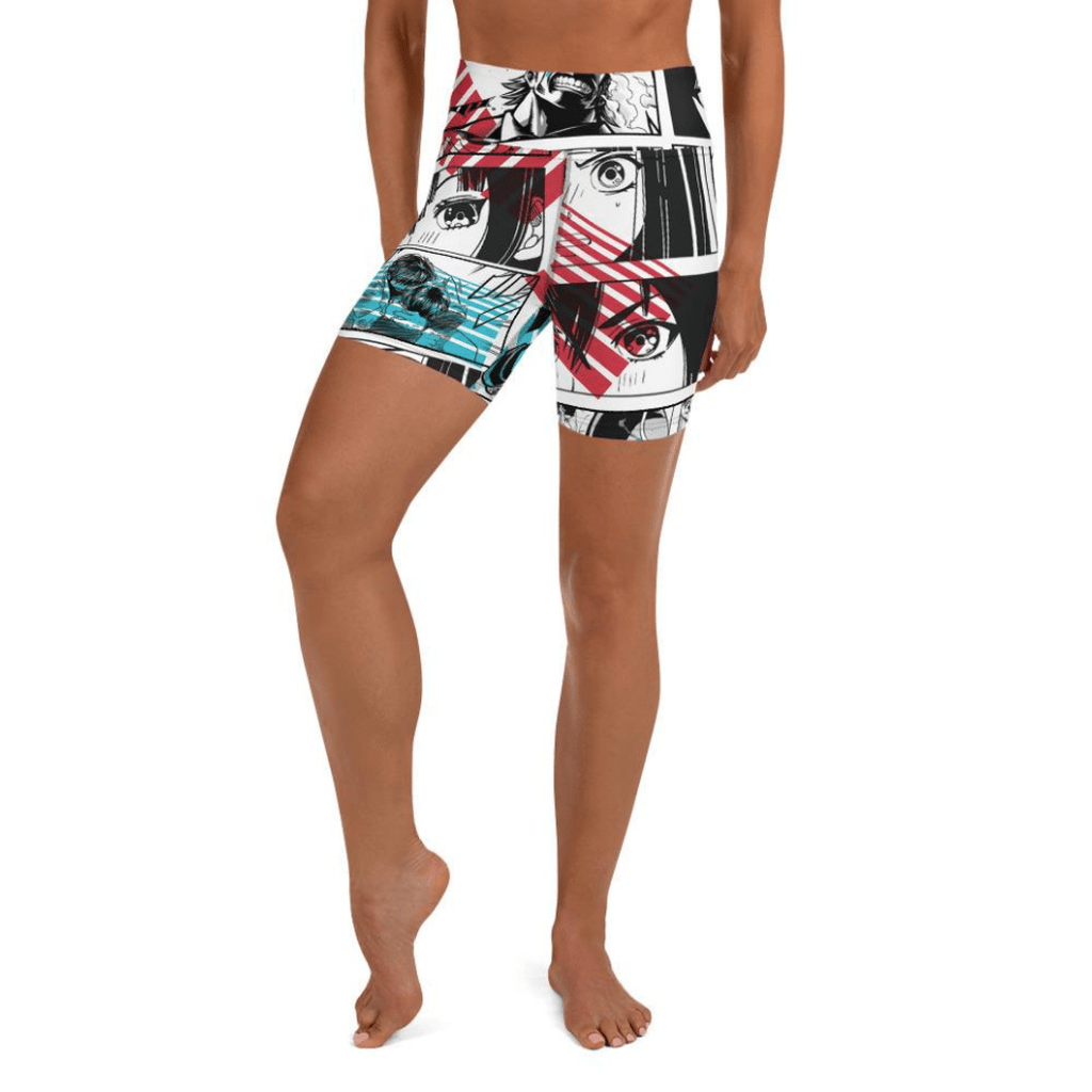 Manga Comic Book Yoga Shorts
