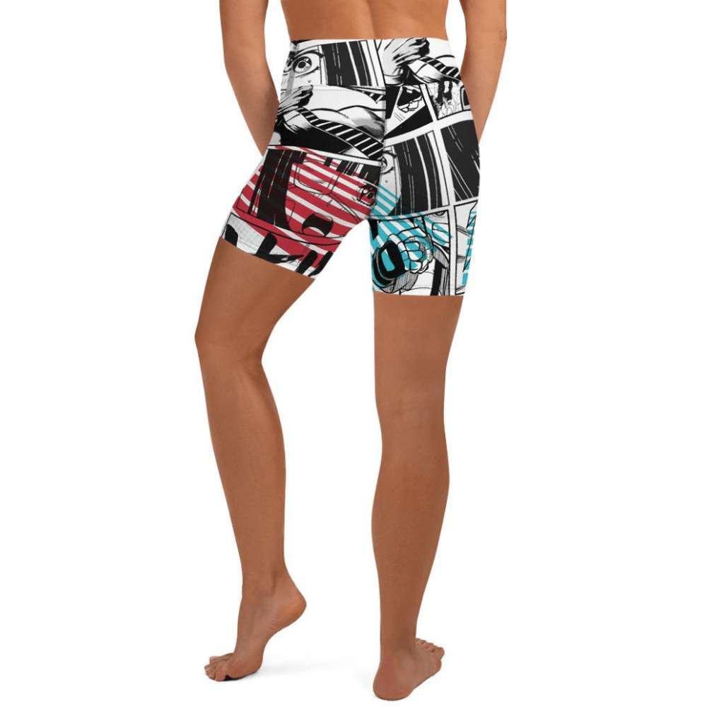 Manga Comic Book Yoga Shorts
