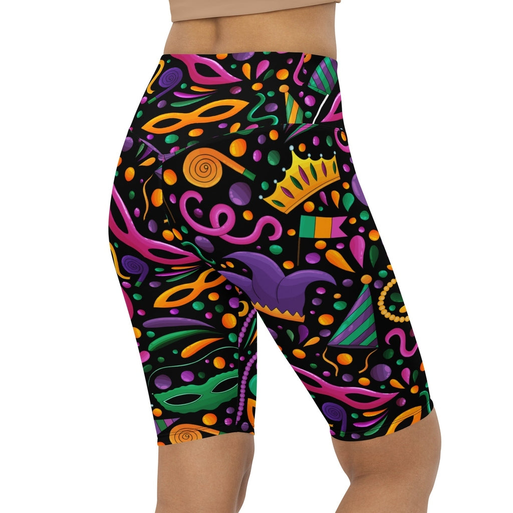 Mardi Gras Biker Shorts