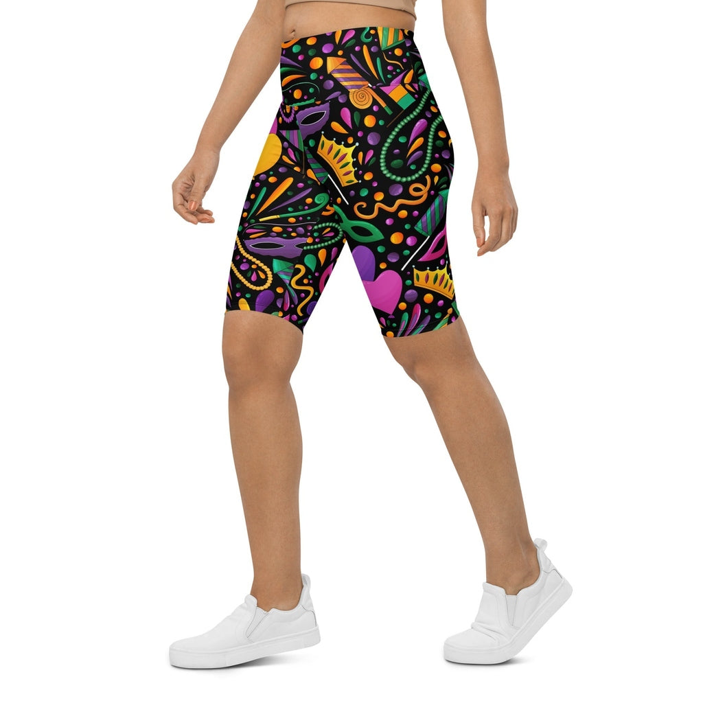 Mardi Gras Biker Shorts