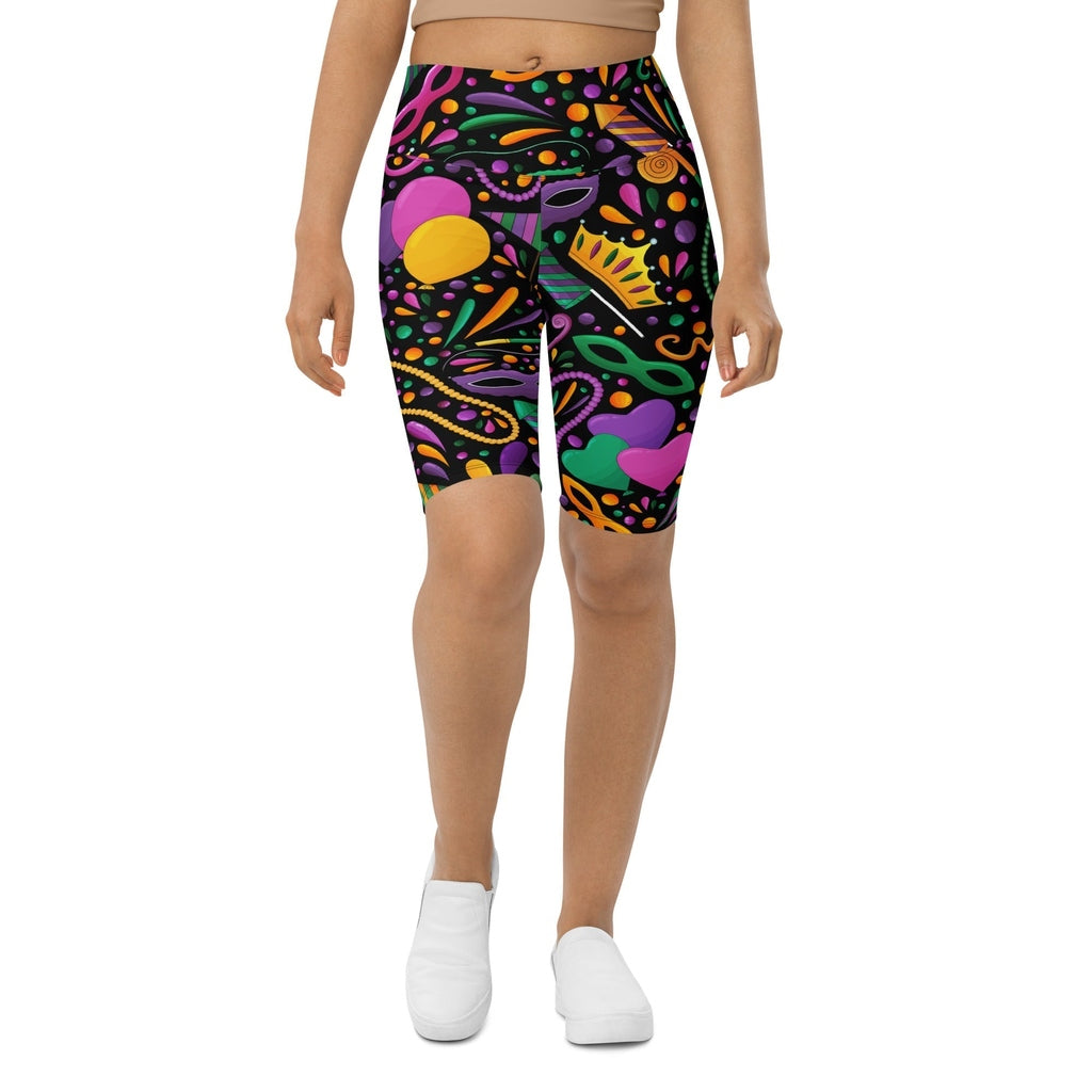 Mardi Gras Biker Shorts