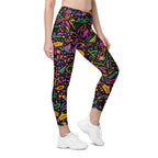 Mardi Gras Crossover Leggings With Pockets