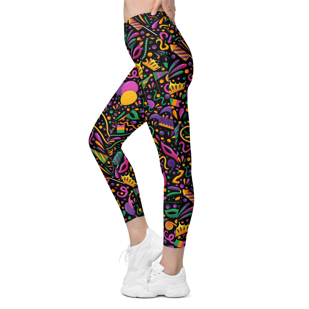 Mardi Gras Crossover Leggings With Pockets
