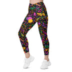Mardi Gras Crossover Leggings With Pockets