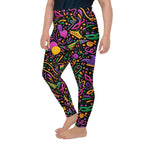 Mardi Gras Masks & Beads Party Plus Size Leggings
