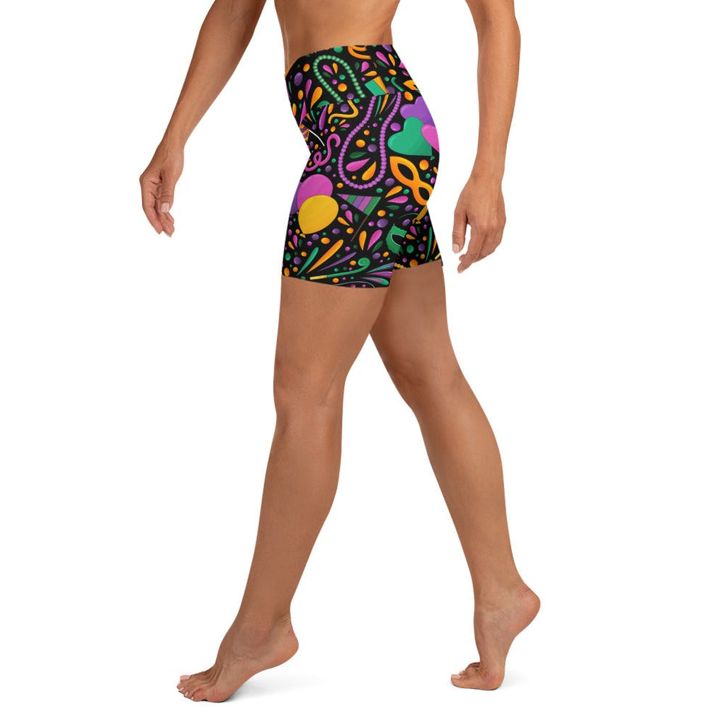 Mardi Gras Yoga Shorts