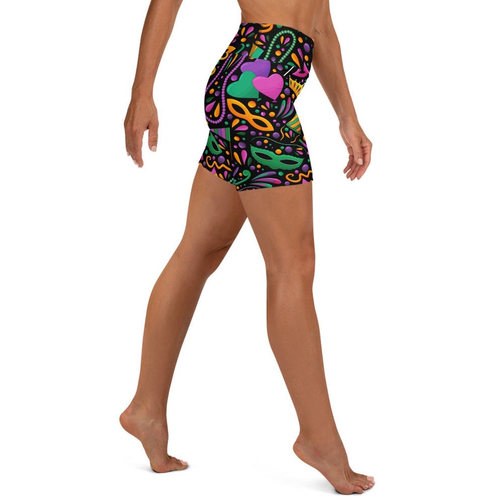 Mardi Gras Yoga Shorts