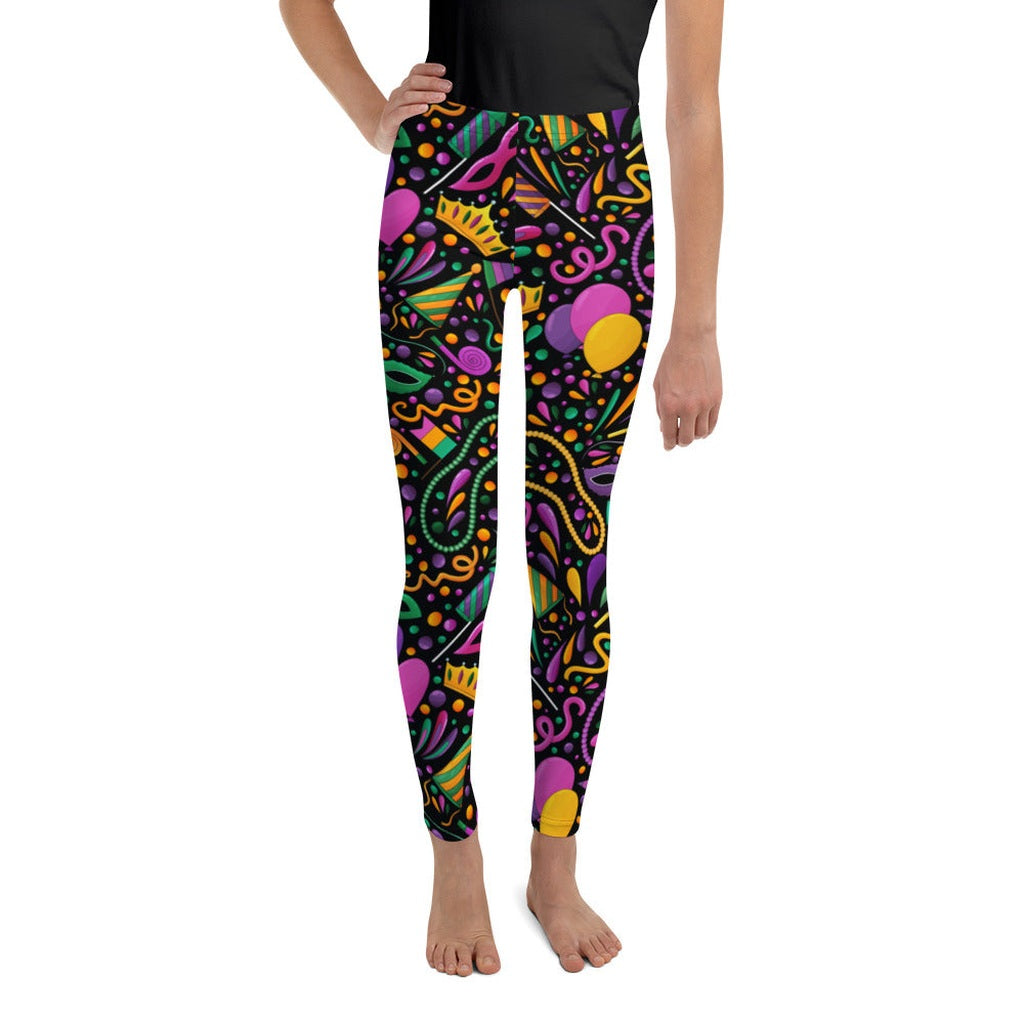 Mardi Gras Youth Leggings