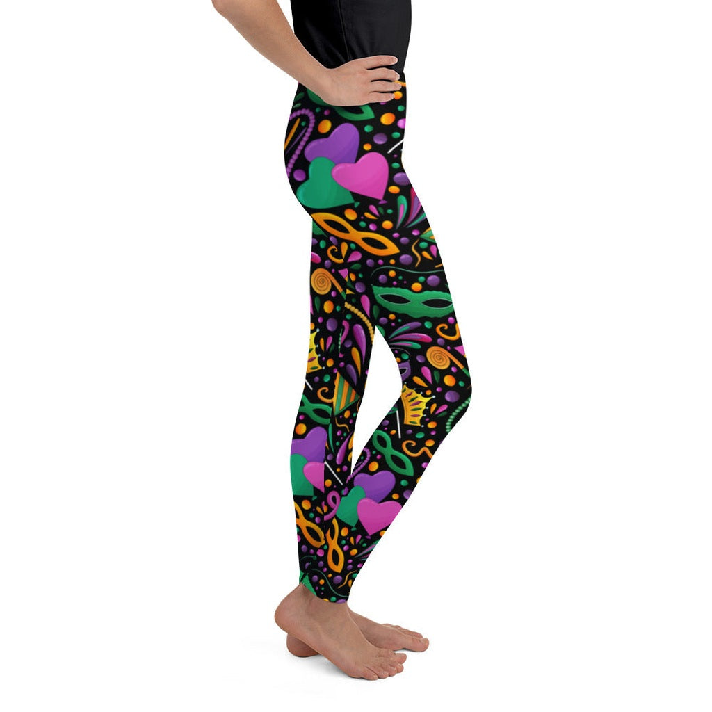 Mardi Gras Youth Leggings