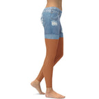 Medium Brown Denim Shorts Leggings