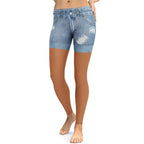 Medium Brown Denim Shorts Leggings