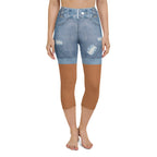 Medium Brown Denim Shorts Yoga Capris