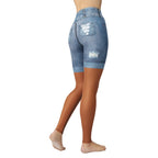 Medium Brown Denim Shorts Yoga Leggings