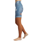 Medium Brown Denim Shorts Yoga Leggings