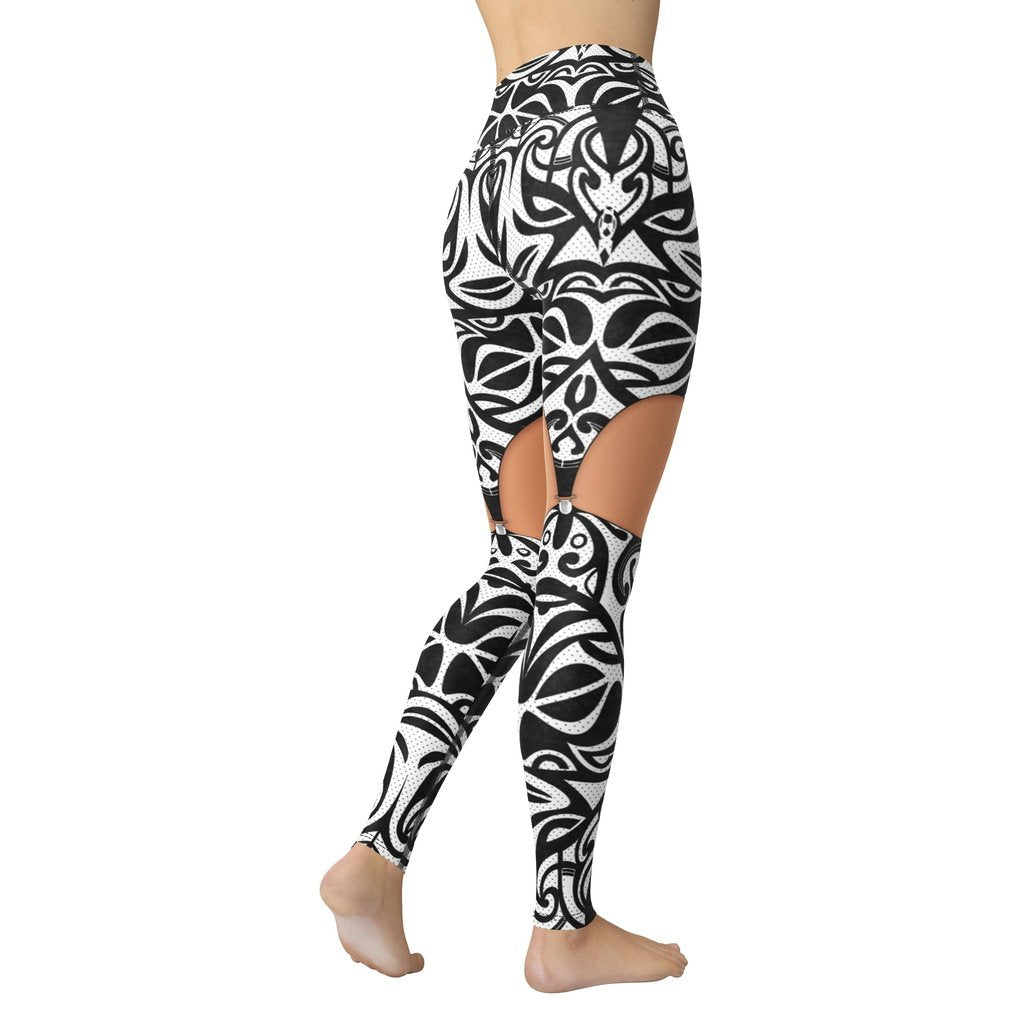 Medium Tone Cute Suspenders Yoga Leggings