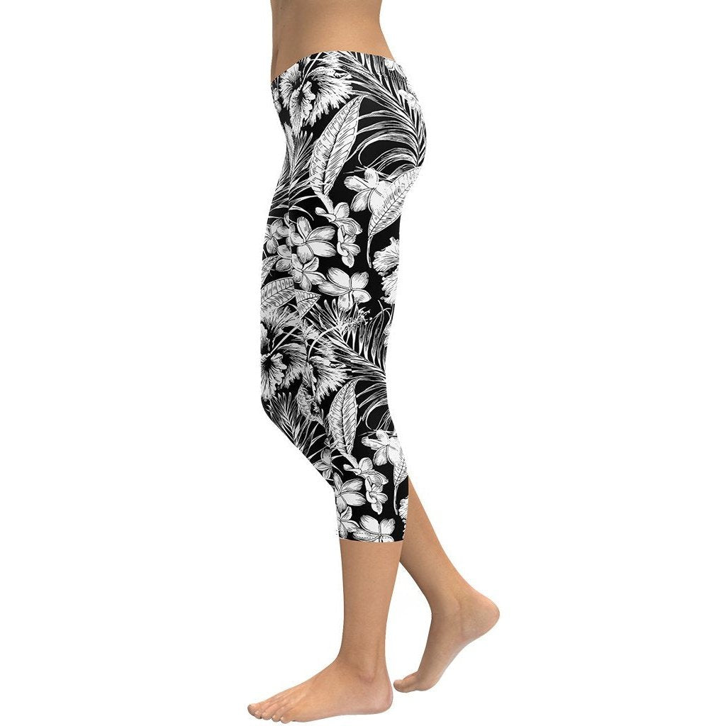Monochrome Floral Capris