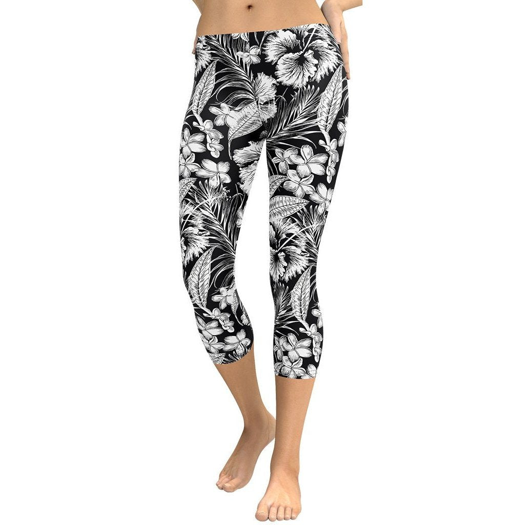 Monochrome Floral Capris