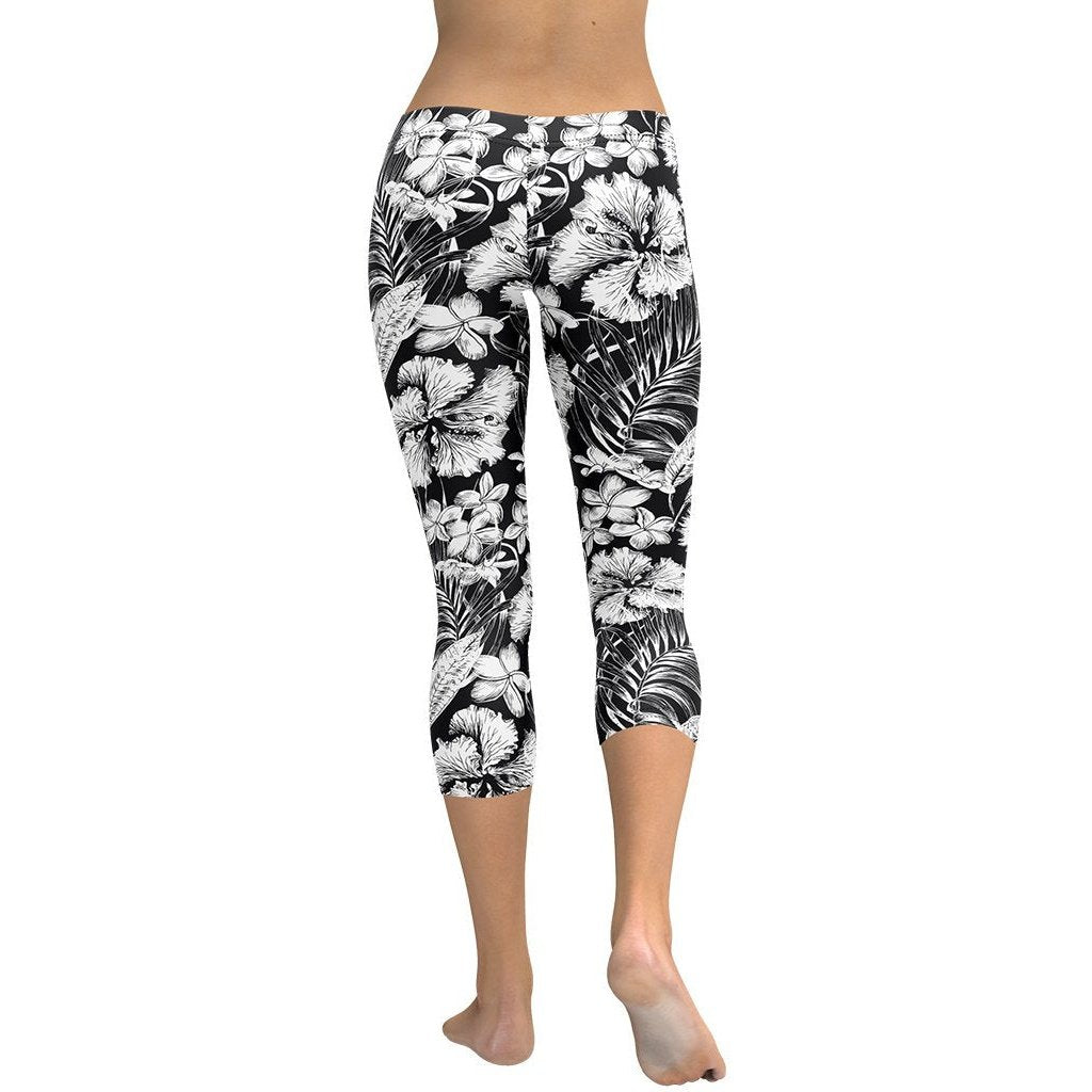 Monochrome Floral Capris