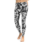 Monochrome Floral Leggings
