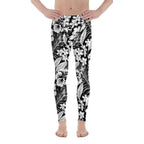 Monochrome Floral Men's Leggings