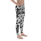 Monochrome Floral Men's Leggings