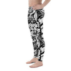 Monochrome Floral Men's Leggings