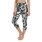 Monochrome Floral Yoga Capris