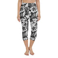 Monochrome Floral Yoga Capris