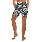 Monochrome Floral Yoga Shorts