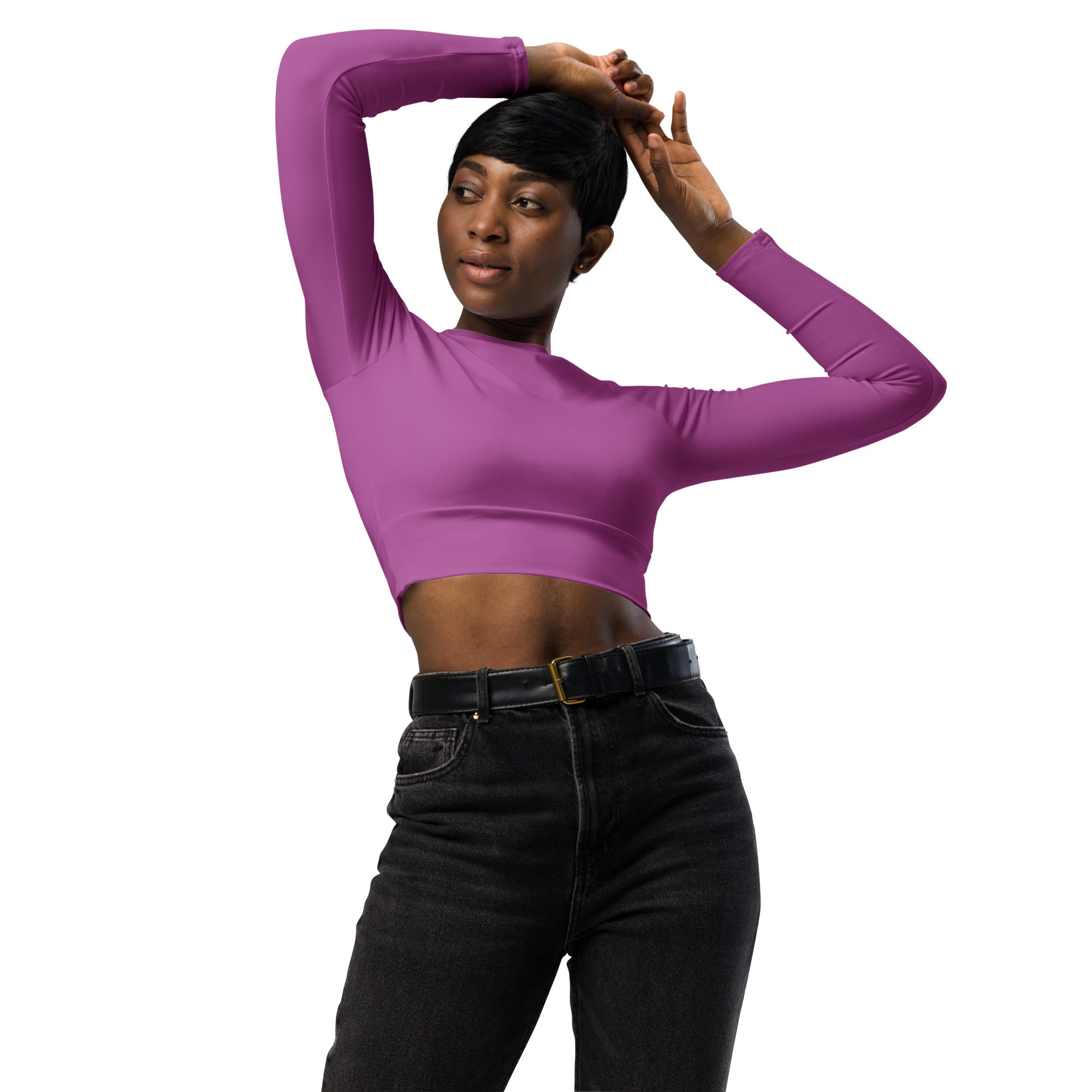 Mulberry Purple Recycled Long-sleeve Crop Top