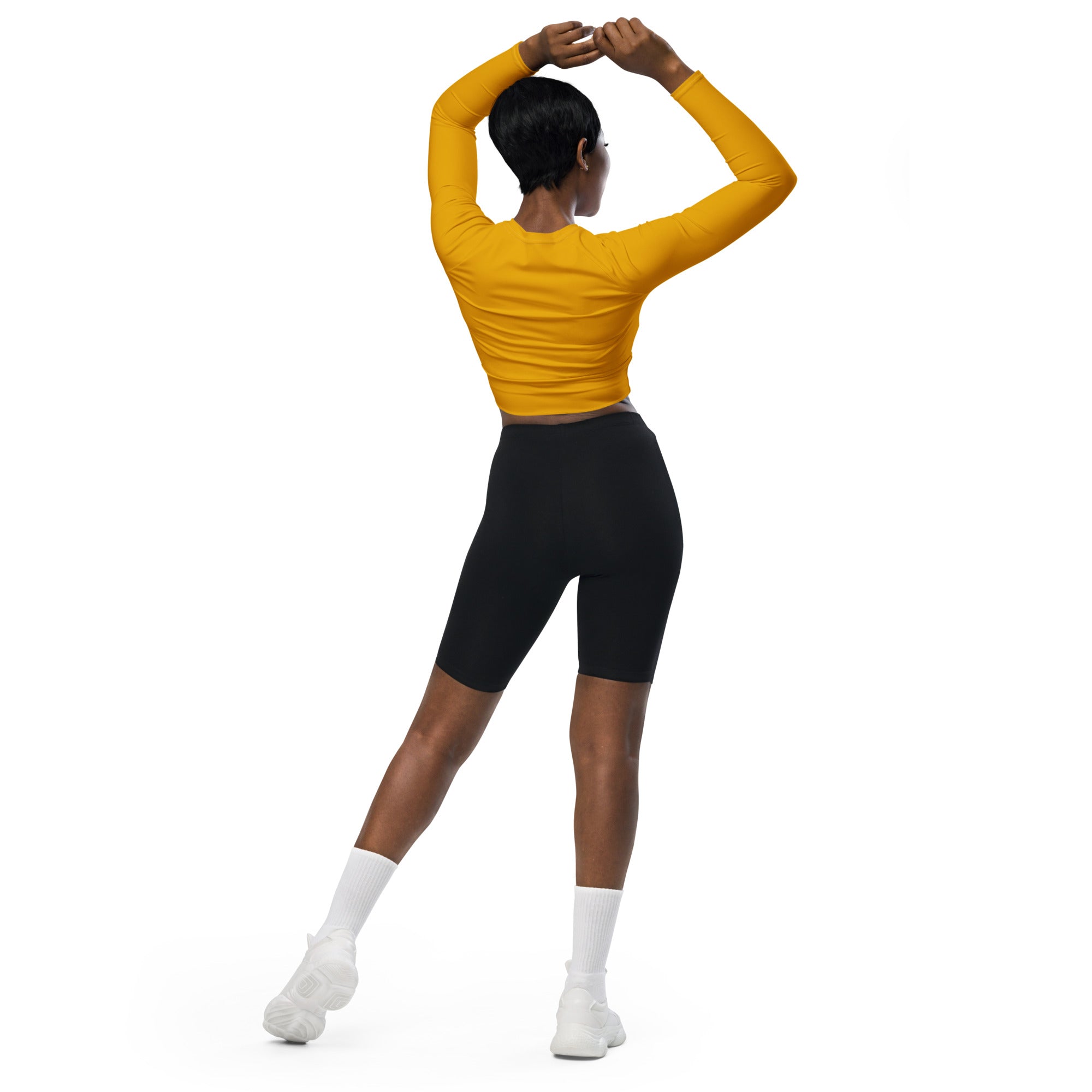 Mustard Yellow Recycled Long-sleeve Crop Top