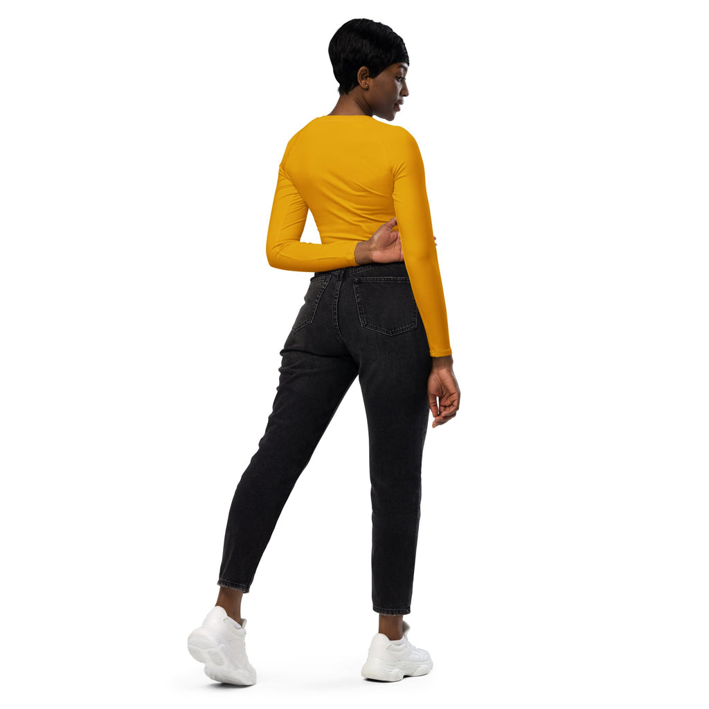 Mustard Yellow Recycled Long-sleeve Crop Top